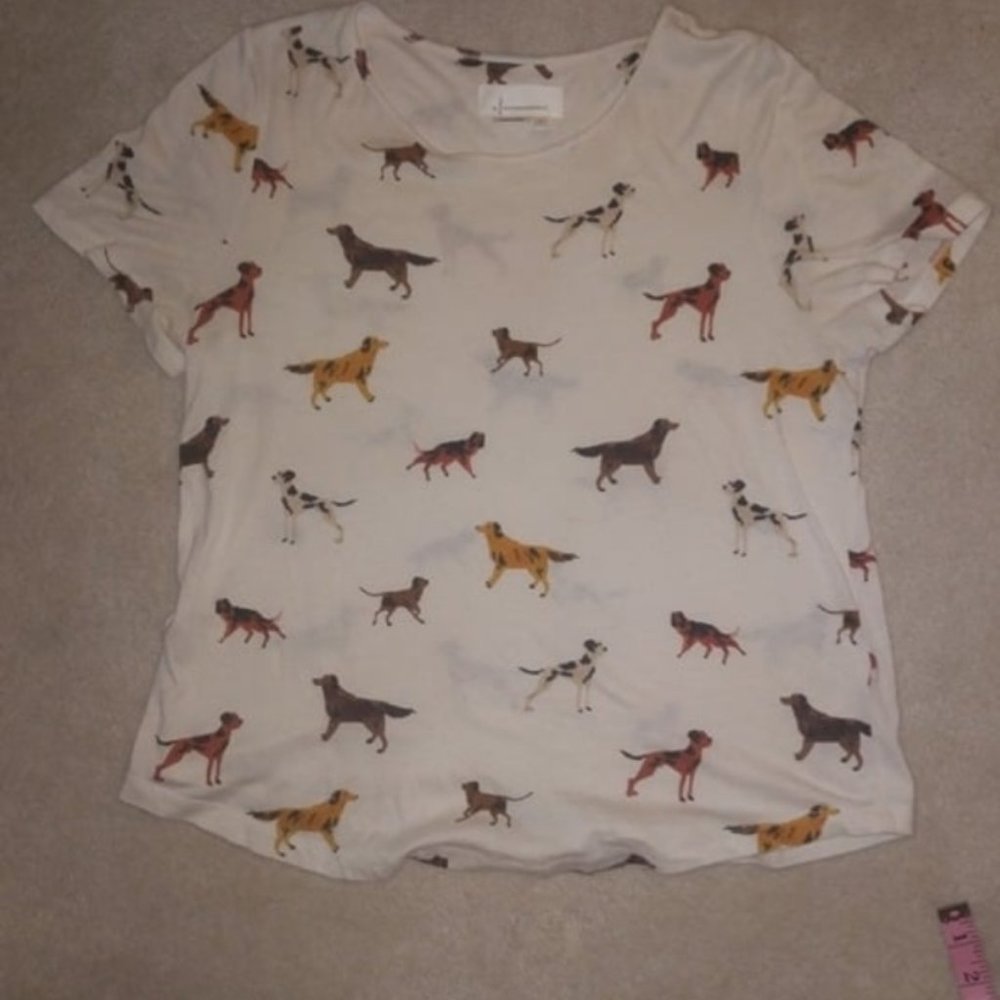 Anthropologie tshirt with dogs
